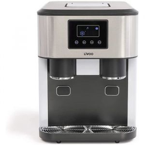 Livoo Distributeur à eau et glaçons DOM456 - Capacité Eau 2,1 L, Capacité de glaçons 16 kg, 2 Tailles de glaçons, Glace pilée,
