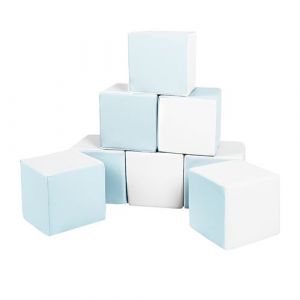 Lot cubes XXL mousse 8 pcs blanc, bleu