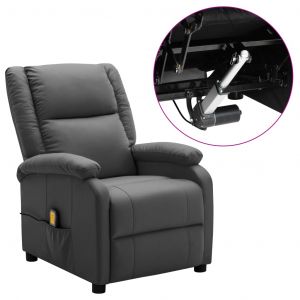 VidaXL Fauteuil inclinable électrique de massage Anthracite Similicuir