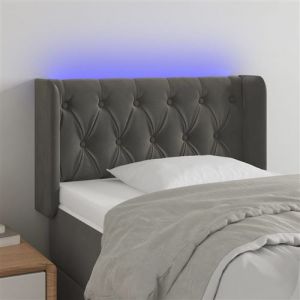 VidaXL Hoofdbord LED 83x16x78/88 cm fluweel donkergrijs3123603