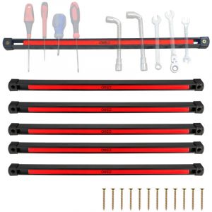 Oxeo - Jeu de 6 barres aimantées 45cm - bande magnétique accroche mural outils - rangement outillage garage atelier - aimant puissant