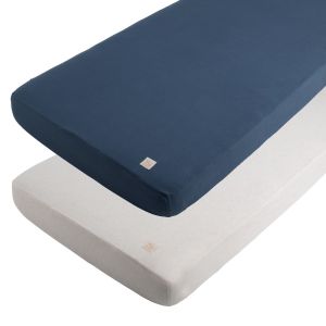 Sauthon Lot de 2 draps housse en coton pour lit b&eacute;b&eacute;
