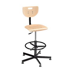 Image de Otto Office Tabouret haut Werek en bois avec repose-pieds