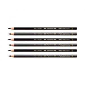 Faber-Castell Lot de 6 crayons de couleur - Noir - 199 - Polychromos