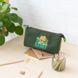 Grupo erik Trousse Scolaire Marvel Groot | Trousse 3 Compartiments | 21 x 12 x 3,5 cm