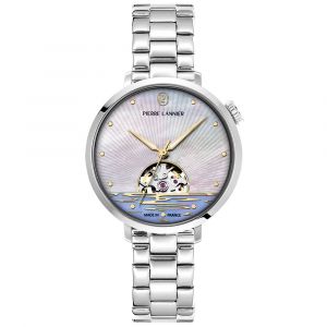 Pierre Lannier Montre Femme Australe Argenté Cadran Blanc Bracelet Acier Argenté 14 Mm