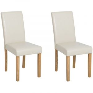 Beliani Lot de 2 chaises de salle à manger en simili-cuir beige BROADWAY