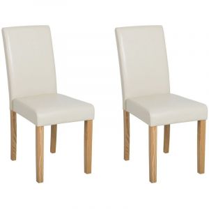 Image de Beliani Lot de 2 chaises de salle à manger en simili-cuir beige BROADWAY