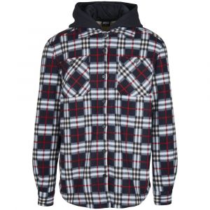 Urban classics Veste Polaire Avec Capuche S bleu marine/rouge