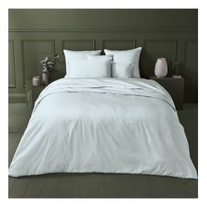 Image de Housse de couette satin de coton 120 fils/cm² brun mordore Ava uni