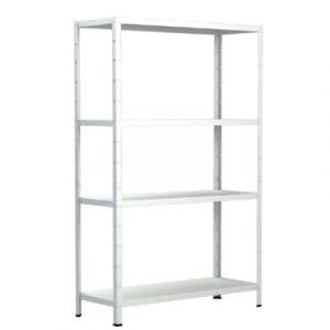Schulte-ufer Etagère emboîtable avec 4 étagères PowerMAX, charge admissible 65 kg, 180x80x40 cm (hxlxp), blanc, Etagère de cave