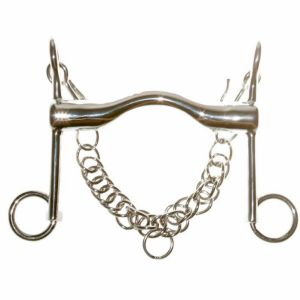 Mors de bride pour cheval avec passage de langue et gourmette Tattini