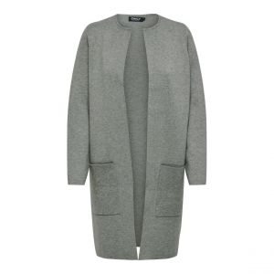 Only ONLRIVER L/S Long Cardigan KNT Noos, Cardigan Femme, Agave Green/Detail:W. Melange,