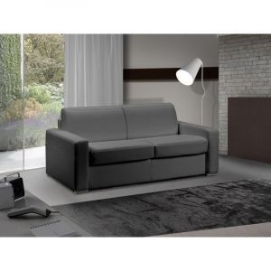 INSIDE Canapé lit 3-4 places MASTER convertible système RAPIDO 160 cm Cuir Eco Gris Graphite MATELAS 18 CM INCLUS