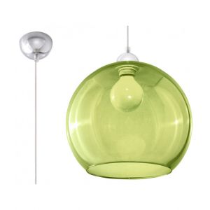 L inaire Center Suspension BALL verre/acier vert/chrome 1 ampoule