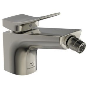 Ideal Standard Robinet bidet Check gris orage, avec tirette et vidage bonde métal