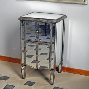 Cot&eacute; Table Petit Chev&ecirc;t Commode Bois Miroir