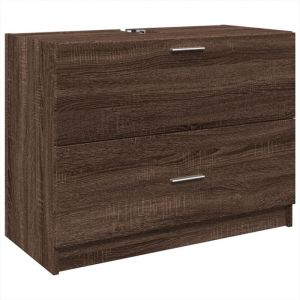 VidaXL Armoire d'évier chêne marron 78x37x59 cm bois d'ingénierie, armoire de salle de bain, armoire de rangement salle de bain, meuble lavabo de salle de bain