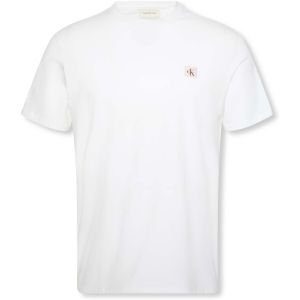 Calvin Klein T-Shirt Manches Courtes Homme Badge Jersey Classic Tee en Coton, Blanc (Bright White), M