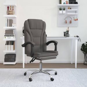 VidaXL Fauteuil inclinable de bureau Gris fonc&eacute; Tissu