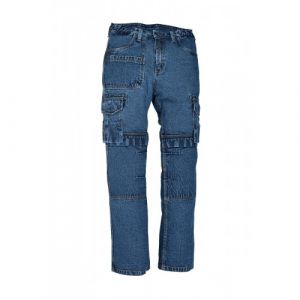 Kiplay Jeans De Travail Bleu 100% Coton Woopy - Multipoches Et Dos Rehaussé - Taille 38