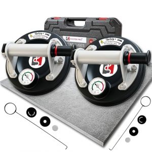 2 Ventouses Carrelage Professionnelles Shaffer Pro TilerGrip+ – 300 kg – Valise Rigide Incluse