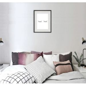 Shot Cadre Photo Yeux fermes 30x40cm avec P e Partout Tableau Bois Verre (NOIR)