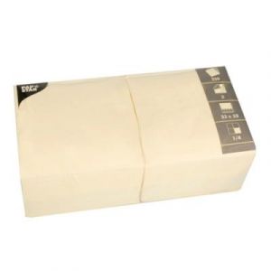 Papstar Serviettes, 330 x 330 mm, 3 couches, crème - Lot de 2