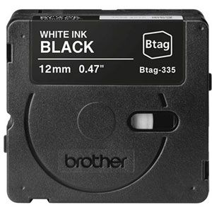 Brother BTAG-335 - Blanc sur noir - Rouleau (1,2 cm x 4 m) 1 cassette(s) boîte de suspension - bande d'étiquettes