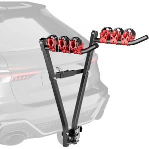 wiltec Porte vélos d'attelage – capacité 3 vélos, 45 kg – en Acier Q235 – pour Boule d'attelage – vélos tout terrain, vtt, vae, vélos électriques – avec