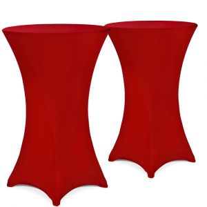 Housse de table haute, set de 2, Bordeaux Ø80cm