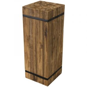 Image de Table d'ap carrée "L" Teck recyclé cerclée métal