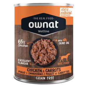 Ownat Boîte Chien Wetline Sans céréales - Poulet et Carotte - 400g