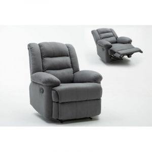 Habitat et Jardin Fauteuil relax 'Buckingham' - 85 x 93 x 100 cm - Gris clair