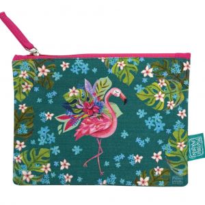 Enesco Porte monnaie flamant Rose en coton décoré