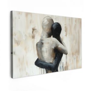 TABLEAU SUR TOILE Abstrait - Amour - Noir et blanc - Moderne Toile Peinture Grand Format XXL 150x100 cm