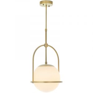 Merano - Cosenza Suspension Plafonnier Matt Laiton Antique & Verre Opalin