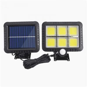 Trade Shop Traesio - Spot Led Extérieur Avec Panneau Solaire Et Télécommande Pour Détecteur De Mouvement