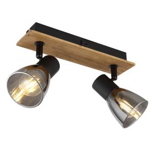 Globo Spot Claude bois marron foncé, 2x E1440W230V