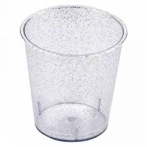 Lot de 40 verrines en plastique "paillettes" 3cl or