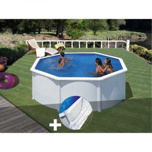 Gre Kit piscine acier blanc Fidji ronde 3,20 x 1,22 m + Tapis de sol