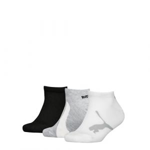 Puma 100000969 Chaussettes de Baskets, Blanc/Gris/Noir, 27/30 EU (Lot de 3) Mixte Enfant