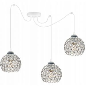 Lampe &Agrave; Suspension Araign&eacute;e Chrome Plafonnier Cristal