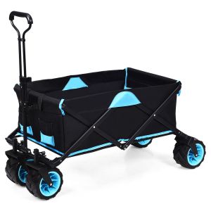 Chariot pliant Coast - Max. 50 kg - 118 x 55 x 97 cm - Noir / Bleu