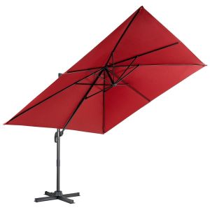 Image de Parasol flottant Coast - Inclinable - 300 x 300 x 273 cm - Rouge vin