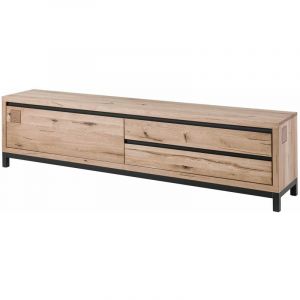 Massivmoebel24 - Meuble tv 220x40 Chêne sauvage huilé Bianco villanders 254