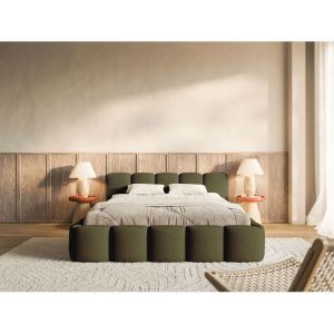 Lit rembourr&eacute;&ndash; Cloudy Low &ndash; 180x200 cm &ndash; olive
