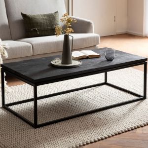 M&S Table basse 120x60x40 cm en manguier massif et fer noir