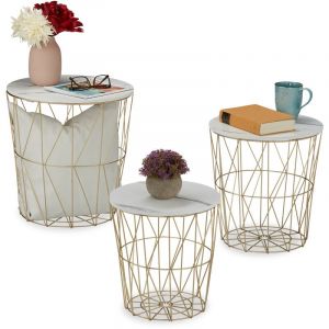 Relaxdays Table corbeille en lot de 3 - 10039093-49