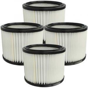 Vhbw 4x filtre pliss&eacute; compatible avec Starmix Energetic APDH-1430, APDM-1430 aspirateur &agrave; sec/humide - noir / blanc 5000 cm&sup2;